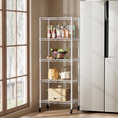 SINGAYE 5 Piece Adjustable Metal Wire Shelves Organizer