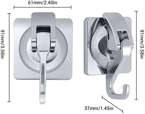 Yssiladi Shower Suction Cup Hooks 2-Pack Silver Plated Waterproof Towel Robe Hooks