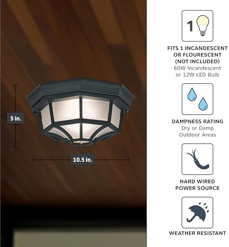 Designers Fountain 2067-BK Builder Cast Outdoor Flush Mount Ceiling Light Black