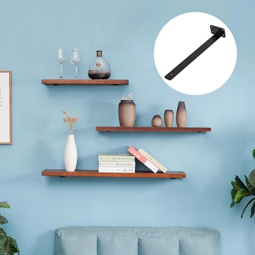 Heavy Duty Shelf Brackets 14 Inch Black 4 Pack