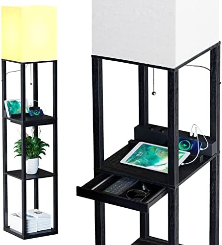 SUNMORY Floor Lamp with Shelves and USB Ports