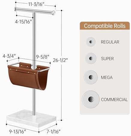 KES Toilet Paper Holder with Magazine Rack and Double Roll Support