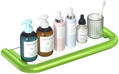 14 Inch Stainless Steel Floating Shelf for Bathroom Wall Organizer Green