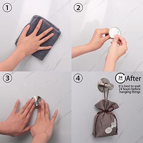 Vanloory 4 Pack Bath Towel Hooks Sturdy No Drilling Hooks