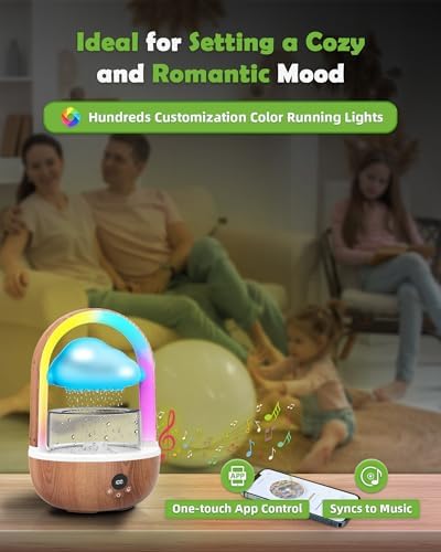 Weljoy Rainbow Rain Cloud Lamp with Water Sounds and Aromatherapy