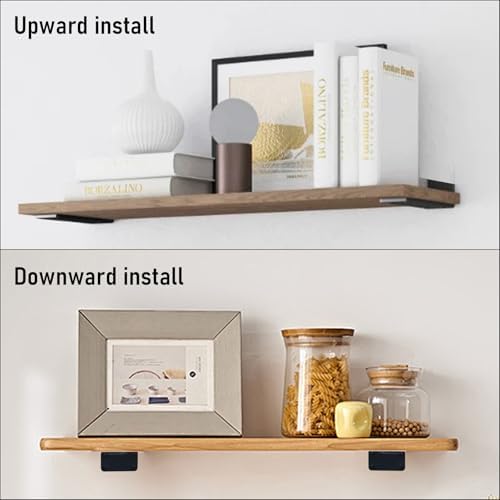 Floating Shelf Bracket 8 Inch Heavy Duty 4 Pack Matte Black