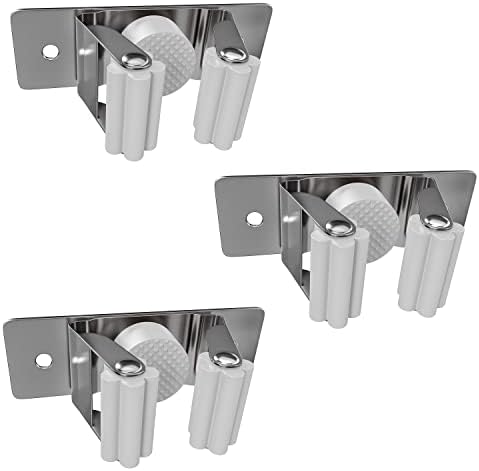 Self Adhesive Broom Mop Holder Wall Mount 2 Slot Organizer