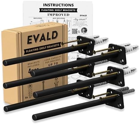 EVALD Hidden Floating Shelf Bracket 6 Pack