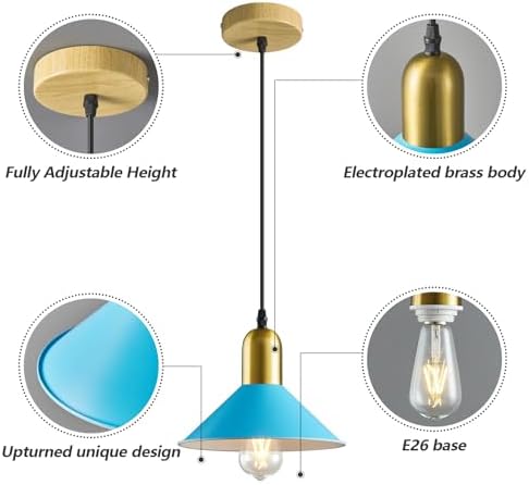 Modern Minimalist Blue Pendant Light 3-Pack