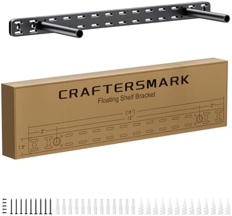 1pc Heavy Duty Floating Shelf Bracket with 15 Inch Backplate