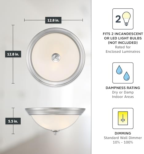DESIGNERS FOUNTAIN 2-Pack Flush Mount Ceiling Light