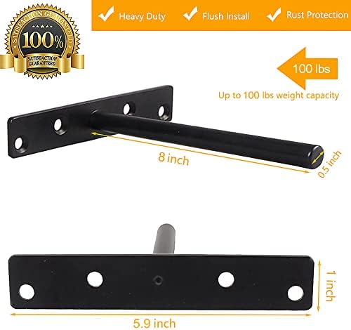 Blind Floating Shelf Brackets 8 Inch Heavy Duty 6 Pack