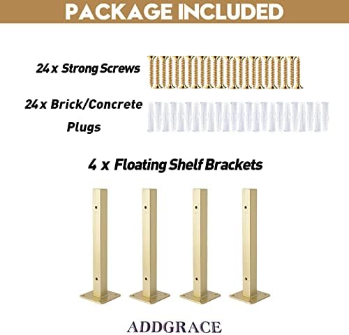 AddGrace 10 Inch L Brackets for Floating Shelves