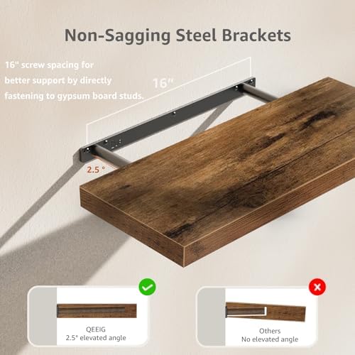 QEEIG Floating Shelves Wall Shelf 24 Inch Set