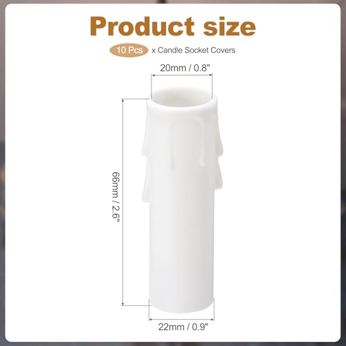 PATIKIL 26 Inch Tall Candle Socket Covers 10Pcs White E12