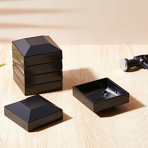 Dunzy 24 Pcs Aluminum Fence Post Caps Black 2x2 Inch Covers