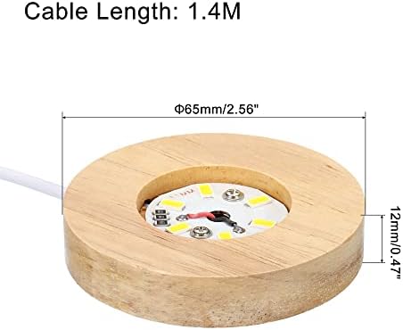 PATIKIL Wooden LED Light Base Stand with USB Power