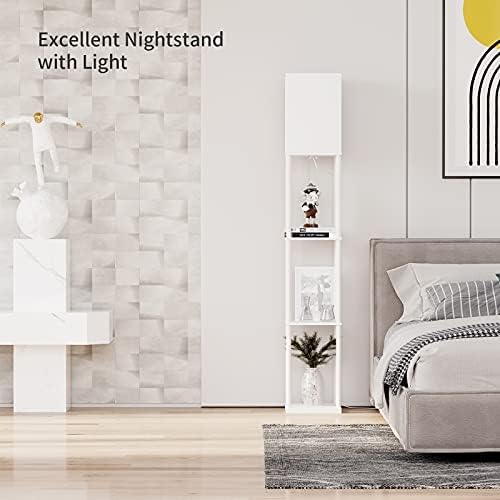 SUNMORY Floor Lamp with Shelves and 3-Way Dimmable LED Light