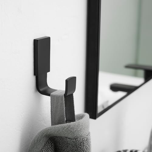 BESy Brass Towel Hook Matte Black No Drilling