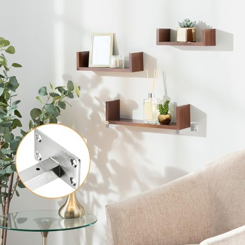 Uxcell Floating Shelf Bracket 2 Pack Stainless Steel Wall Mount Support