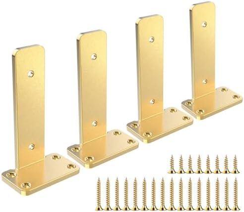 Sanbeeto 10 Inch Gold Heavy Duty Floating Shelf Brackets 4 Pack