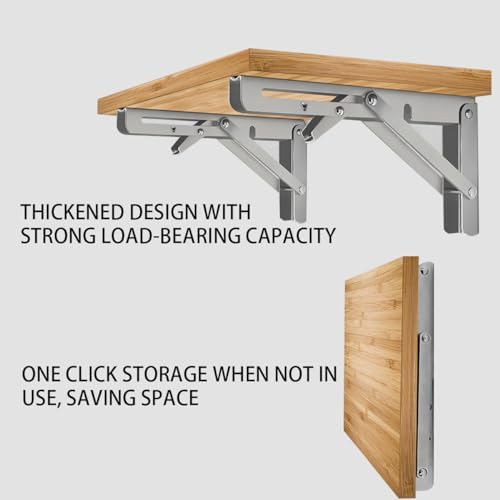 Heavy Duty Stainless Steel Folding Shelf Brackets 2PCS