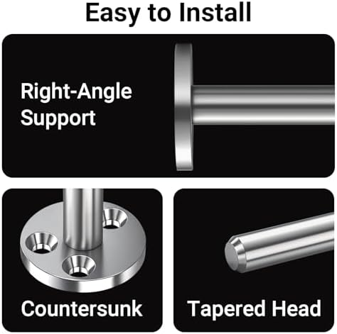 BIECHIC Heavy Duty Stainless Steel Floating Shelf Brackets 4 Pack