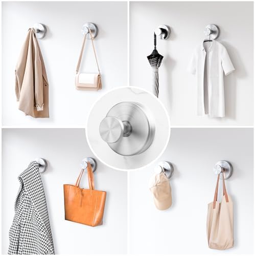 Silver Suction Cup Hooks for Shower and Glass - 2 Pack