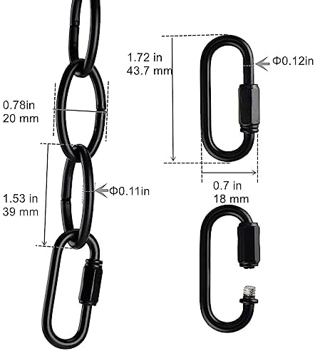 6-Foot Heavy Duty Chandelier Chain with Link Locks