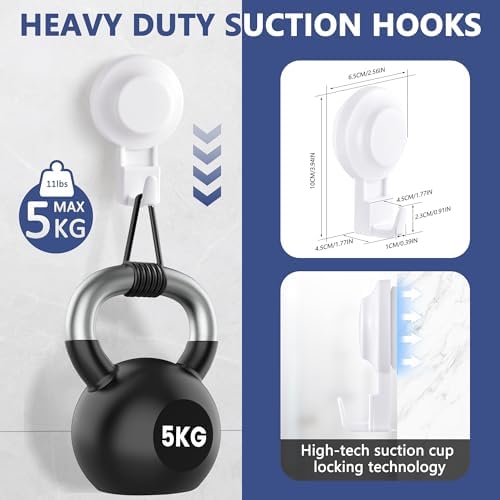 JOMOLA Heavy Duty Suction Towel Hooks 2Pcs