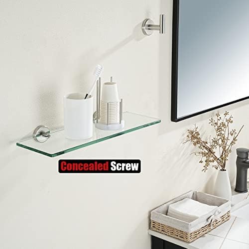 JQK Floating Tempered Glass Shelf 16x5 Inch