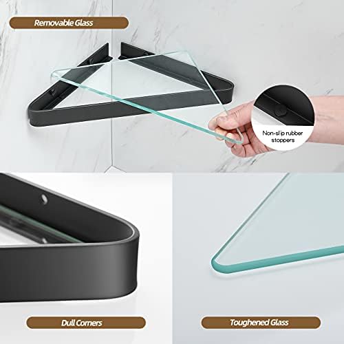 VOLPONE 2-Tier Tempered Glass Corner Shelf for Bathroom