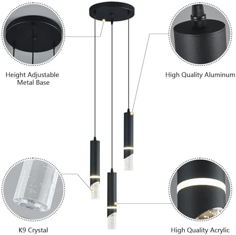Modern Dimmable LED Pendant Lights for Kitchen Island and Living Room