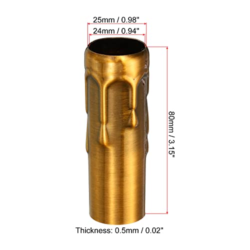 MECCANIXITY Candle Socket Covers 31 Inch Gold Bronze 3 Pcs