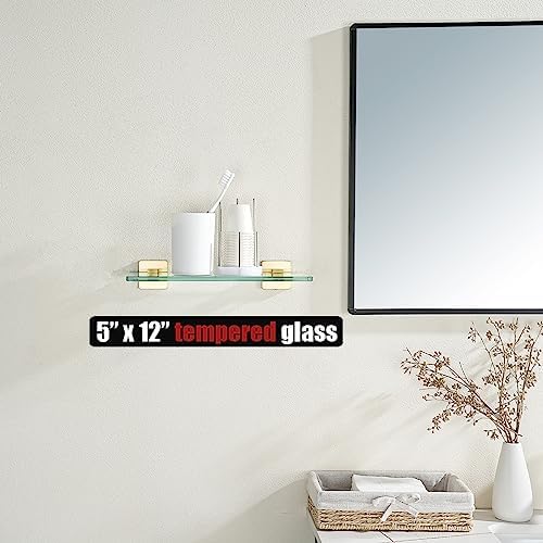 JQK Floating Tempered Glass Shower Shelf 2 Pack