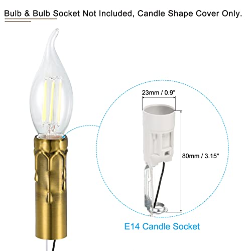 MECCANIXITY Candle Socket Covers 31 Inch Gold Bronze 3 Pcs