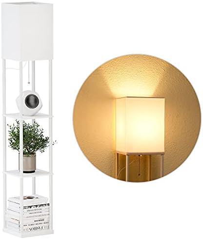 SUNMORY Floor Lamp with Shelves and 3-Way Dimmable LED Light