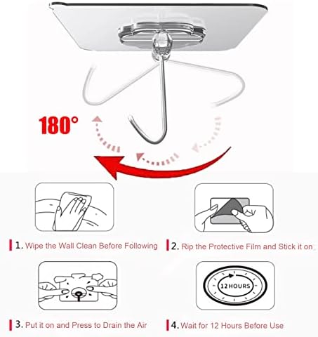 DDMY 50 Pack Heavy Duty Transparent Adhesive Hooks
