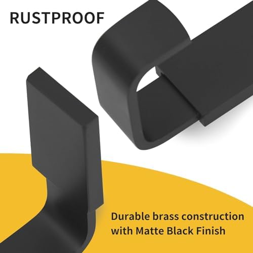 BESy Brass Towel Hook Matte Black No Drilling