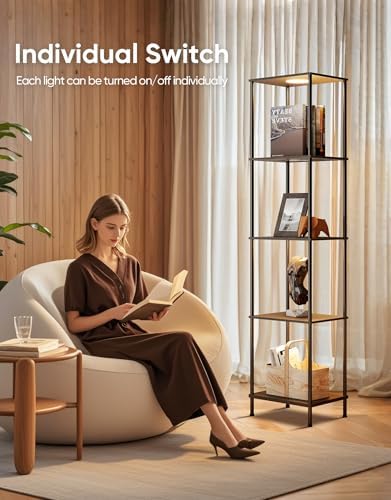 Display Shelf with RGBW Light Floor Lamp