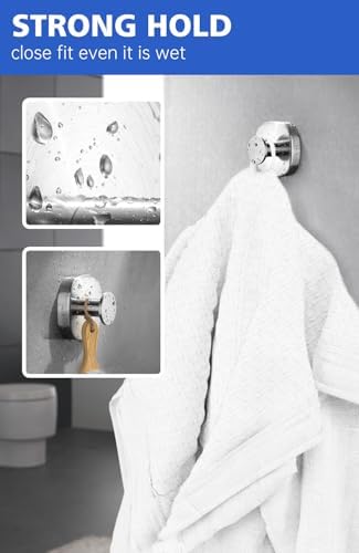 4 Pcs Suction Cup Hooks for Inside Shower and Bathroom Use