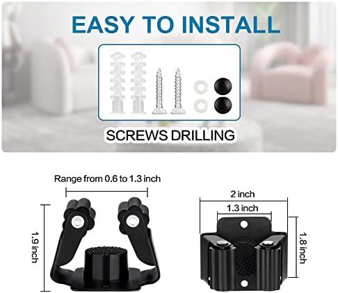 12PCS Heavy Duty Broom Mop Holder Rack