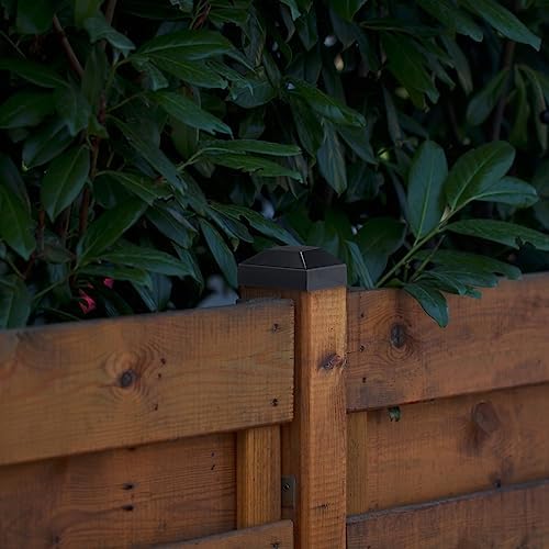 Dunzy 24 Pcs Aluminum Fence Post Caps Black 2x2 Inch Covers