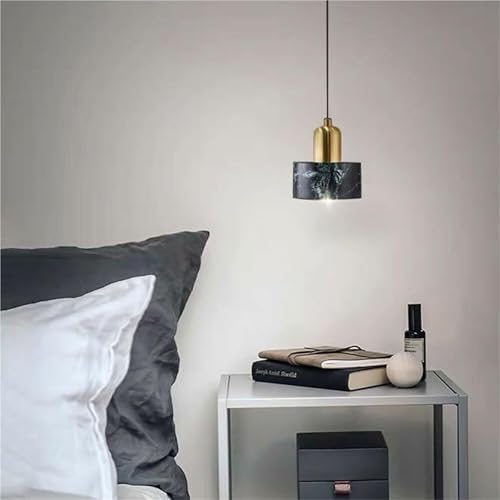 Marble Hanging Lamp Shade Single-Head Chandelier E27 Base