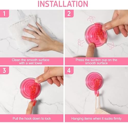 ANDGOO 10 Pack Heavy Duty Suction Cup Hooks for Bathroom