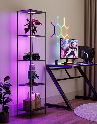 Display Shelf with RGBW Light Floor Lamp