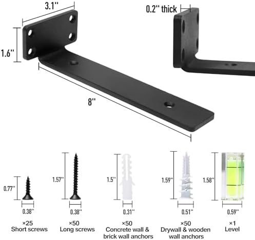 HITOMEN Heavy Duty Floating Shelf Brackets 12 Pack