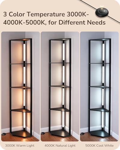 EDISHINE 64 Corner Display Shelf with Light