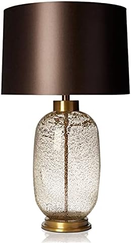 Modern Egg Shape Glass Table Lamp with Fabric Shade