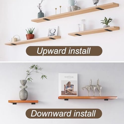 Heavy Duty Shelf Brackets 14 Inch Black 4 Pack